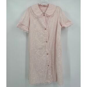 Lounge Craft Womens‎ Vintage Robe Size L Pink Cottagecore Dainty Feminine Lace